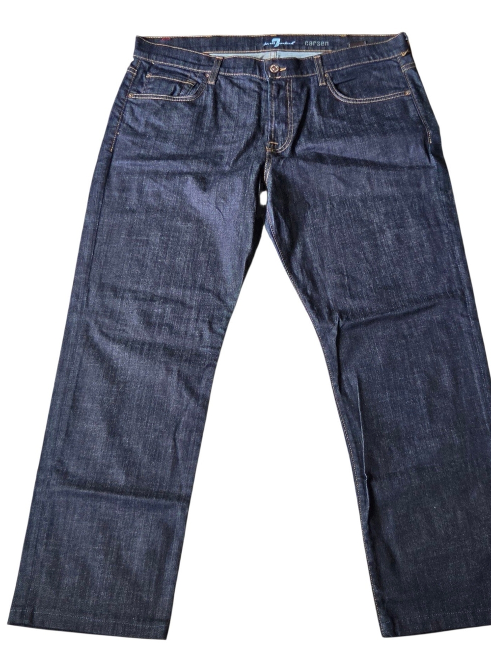 7 For All Mankind Carsen Men’s Blue Straight-Leg Jeans. Size 38